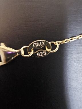 18-inch Sterling Silver 925 Italy Gold-Tone Chain Necklace